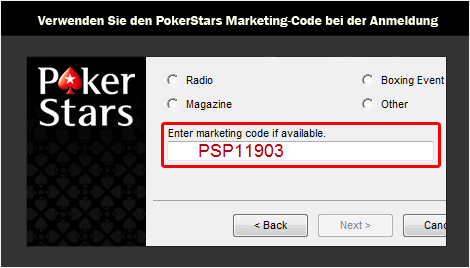 PokerStars MarketingCode