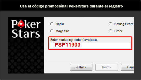 Cdigo Promocinal PokerStars